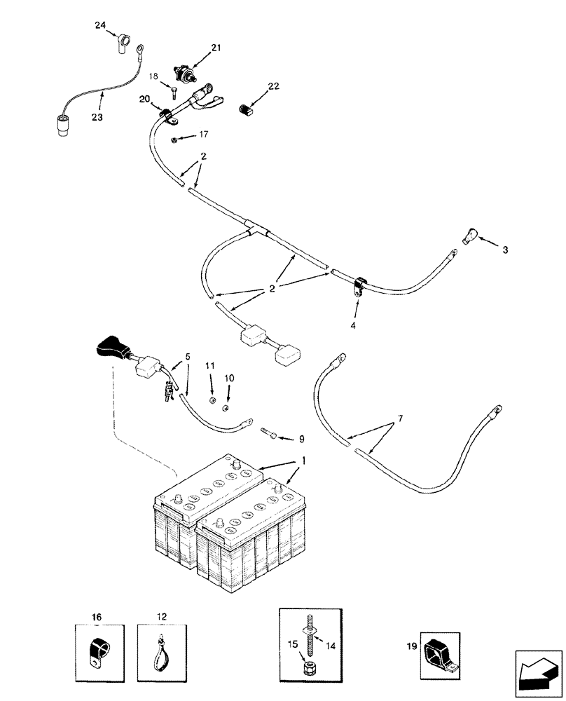 Схема запчастей Case IH 2577 - (55.100.09) - BATTERY - CABLES (55) - ELECTRICAL SYSTEMS