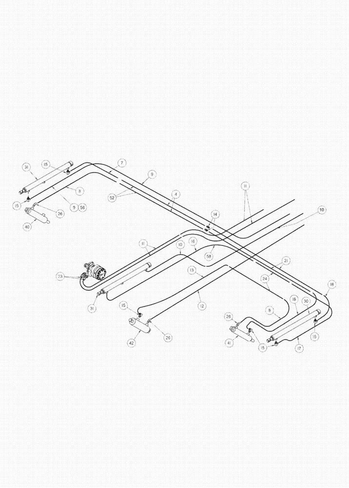 Схема запчастей Case IH 2142 - (09-32) - REEL HYDRAULIC ROUTING - DOUBLE REEL HEADERS 