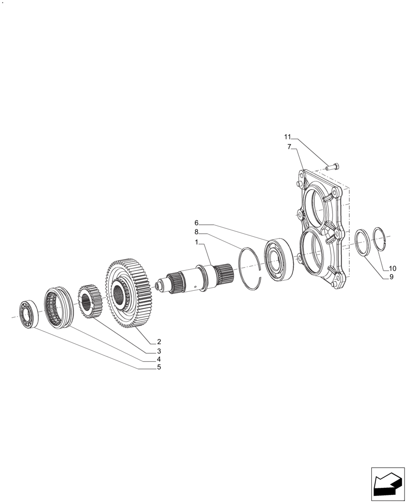 Схема запчастей Case IH FARMALL 140A - (21.140.AE[05]) - TRANSMISSION - GEARS & SHAFT 8+8 (POWER SHUTTLE / MECHANICAL), 16+8 (POWER SHUTTLE / DUAL POWER) 40 KM (21) - TRANSMISSION