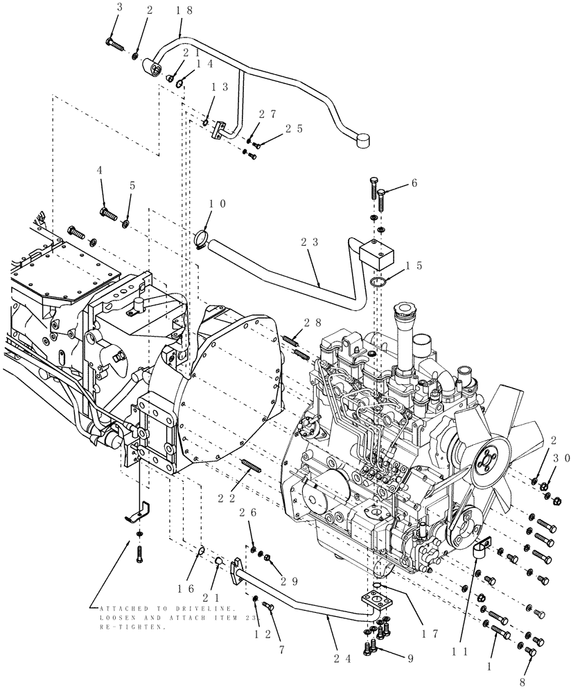 Схема запчастей Case IH D45 - (02.02) - ENGINE ATTACHING, HST & 12X12 (02) - ENGINE EQUIPMENT