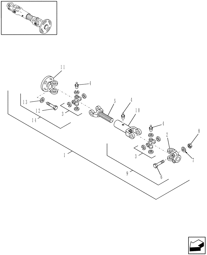 Схема запчастей Case IH RDX131 - (20.15.03[03]) - CONDITIONER DRIVE SHAFTS (15) - CROP CONDITIONING