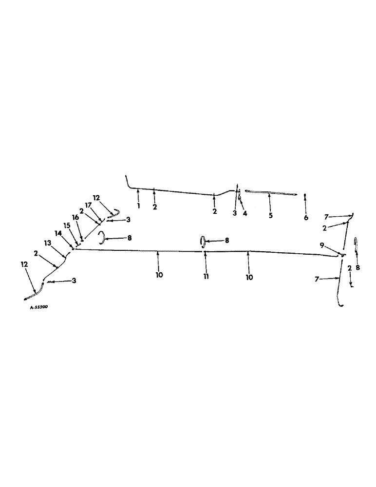 Схема запчастей Case IH VARIOUS - (B-077) - HYDRAULIC BRAKE LINES AND CLAMPS, FOR TRAILERS WITH HYDRAULIC BRAKES 