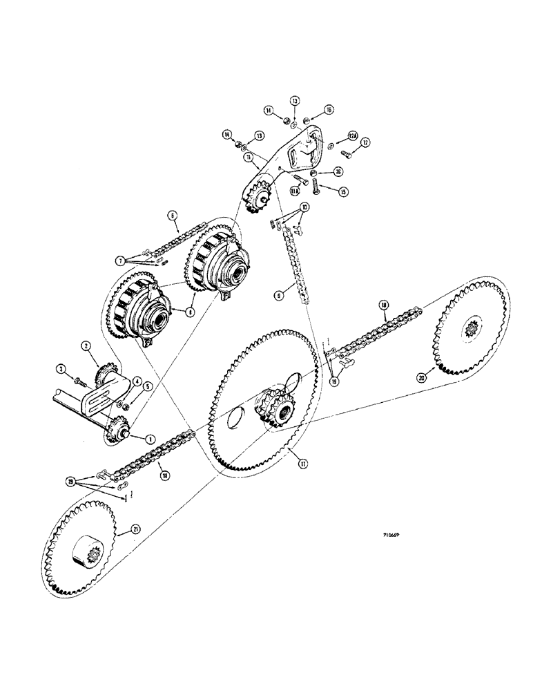 Схема запчастей Case IH 1500-SERIES - (032) - DRIVE SPROCKETS AND CHAINS (14) - MAIN GEARBOX & DRIVE