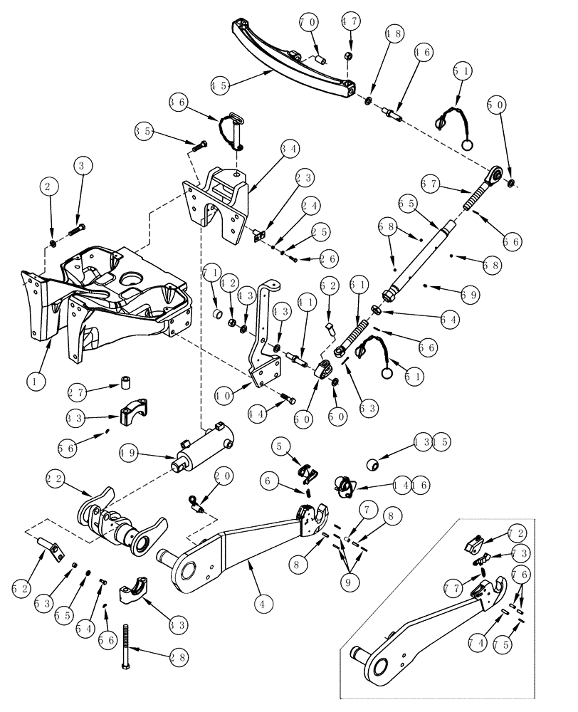 Схема запчастей Case IH MX200 - (09-05) - FRONT HITCH (09) - CHASSIS/ATTACHMENTS