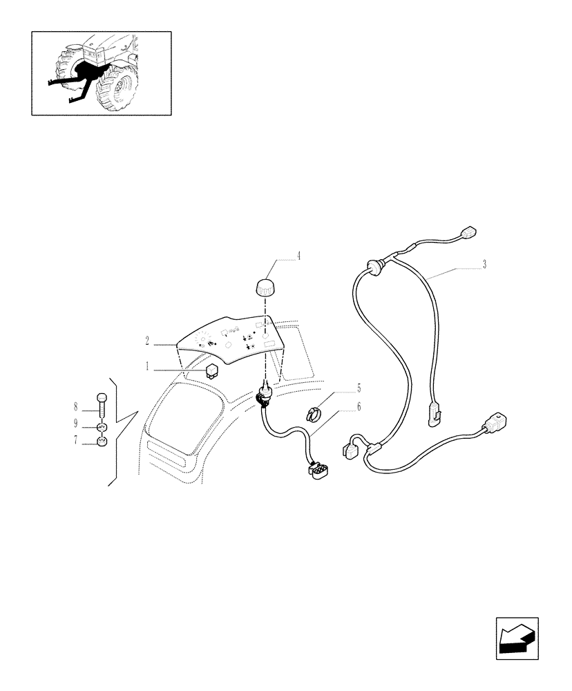 Схема запчастей Case IH MXM130 - (1.91.1/13) - (VAR.789) FRONT HYDRAULIC LIFT FOR CCLS - SWITCH AND CABLES (10) - OPERATORS PLATFORM/CAB