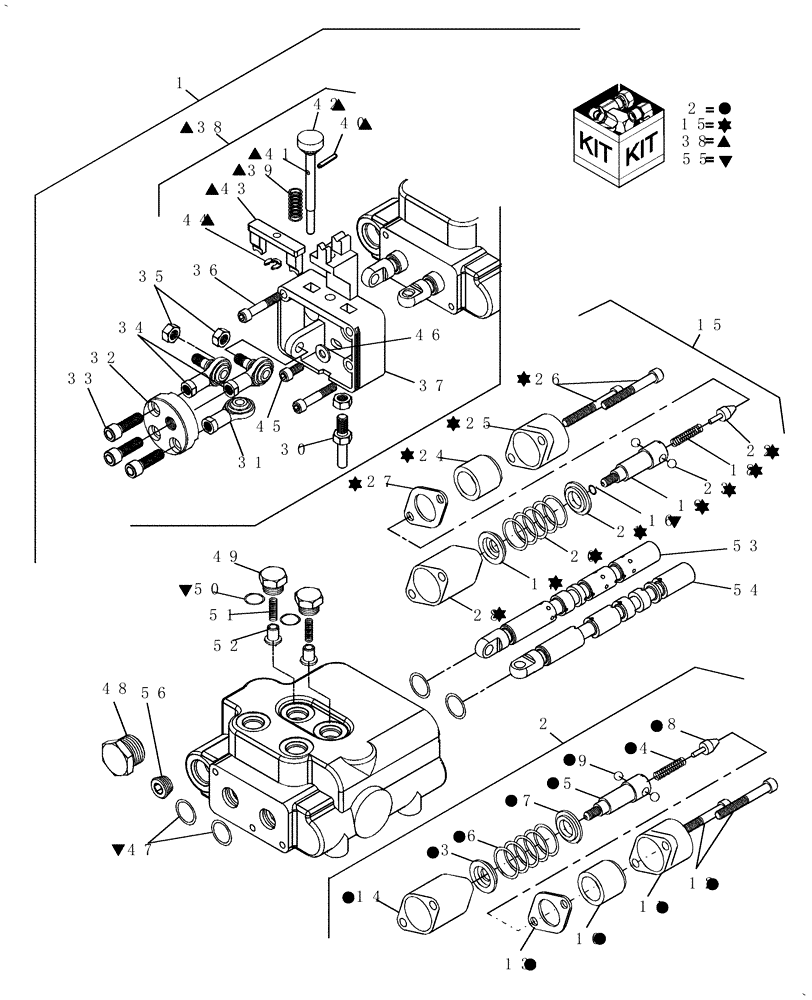 Схема запчастей Case IH DX40 - (07.16) - MID-MOUNT HYDRAULIC CONTROL VALVE (07) - HYDRAULIC SYSTEM