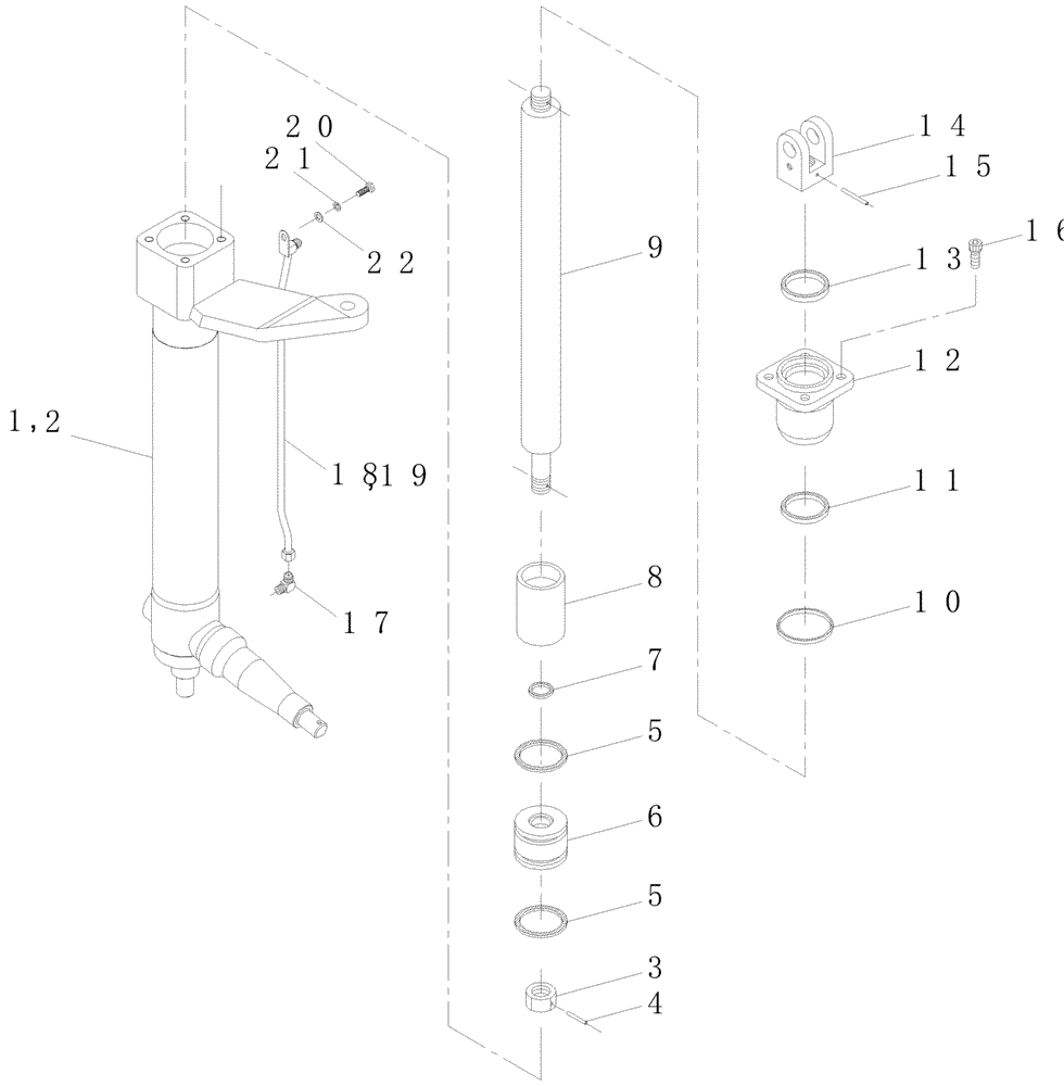 Схема запчастей Case IH A7700 - (B02.09[01]) - Hydraulic Cylinder {Basecutter Lift 7000} (07) - HYDRAULICS