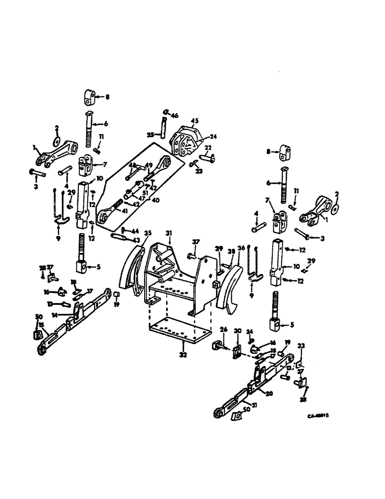 Схема запчастей Case IH 1466 - (09-18) - FRAME, THREE POINT HITCH TRACTORS WITH DRAFT CONTROL AND DRAFT SENSING AND CAM SWAY LIMITING SYSTEM (12) - FRAME