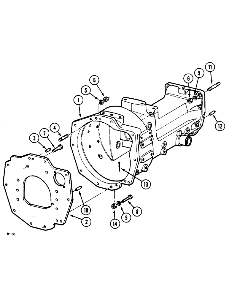 Схема запчастей Case IH 2150 - (6-002) - CLUTCH HOUSING (06) - POWER TRAIN