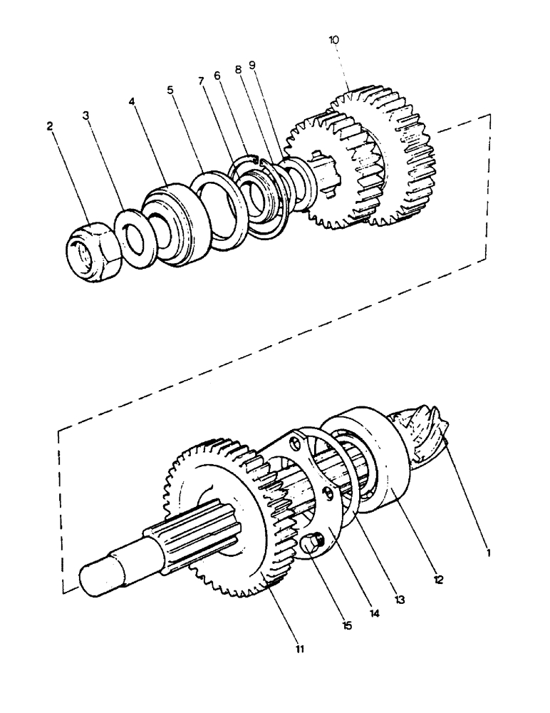 Схема запчастей Case IH 990 - (C10) - GEARBOX, BEVEL PINION SHAFT, NON-SYNCHROMESH GEARBOXES, 885 AND 990 TRACTORS Gearbox