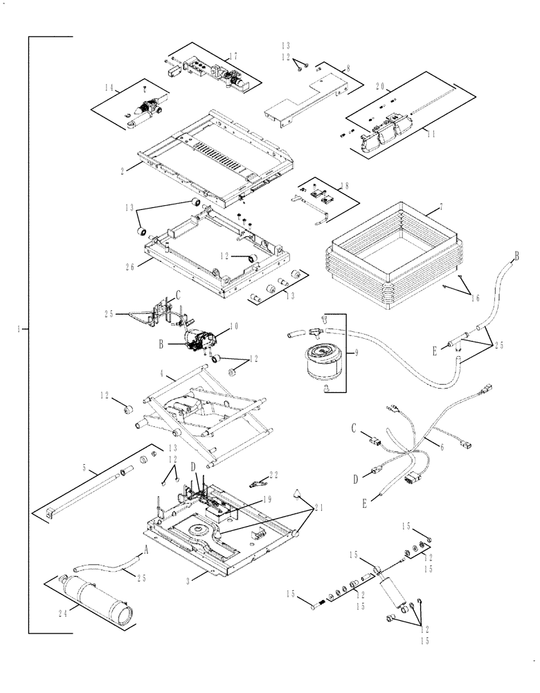 Схема запчастей Case IH MX230 - (09-36A) - POSITIVE RESPONSE SUSPENSION ASSEMBLY - SEAT (09) - CHASSIS/ATTACHMENTS