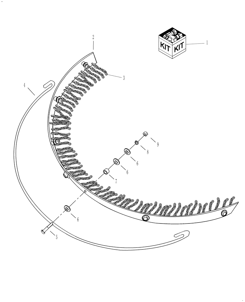 Схема запчастей Case IH RC480 - (011) - 4 REAR CHAIN GUARD KIT - MAG010D3591 (00) - COMPLETE MACHINE