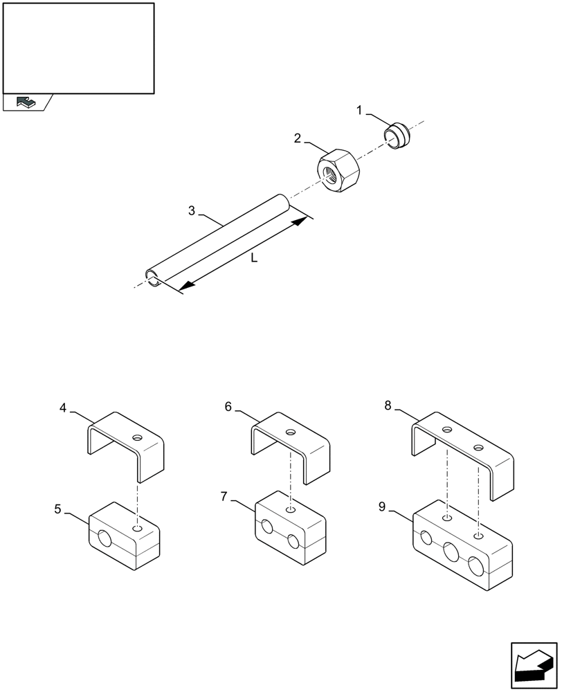 Схема запчастей Case IH LB333P - (07.501[01]) - TUBE CLAMPS AND HYDRAULIC TUBES (07) - HYDRAULIC SYSTEM