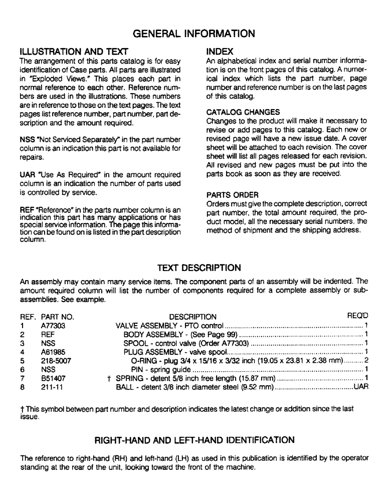 Схема запчастей Case IH 3440 - (01A) - GENERAL INFORMATION 