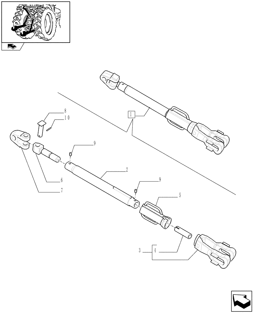 Схема запчастей Case IH PUMA 180 - (1.89.6/ D) - LIFT LINK ASSEMBLY "CBM" - BREAKDOWN - D6892 (09) - IMPLEMENT LIFT