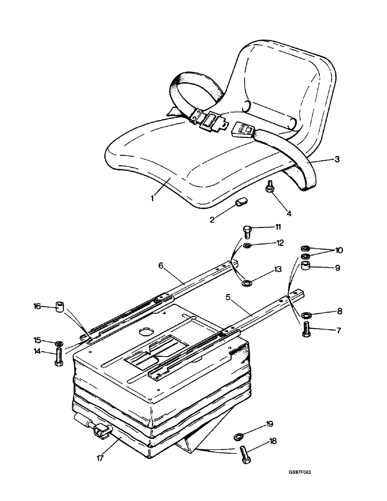 Схема запчастей Case IH 885 - (9-78) - SUSPENSION SEAT, 885LP TRACTORS (09) - CHASSIS/ATTACHMENTS