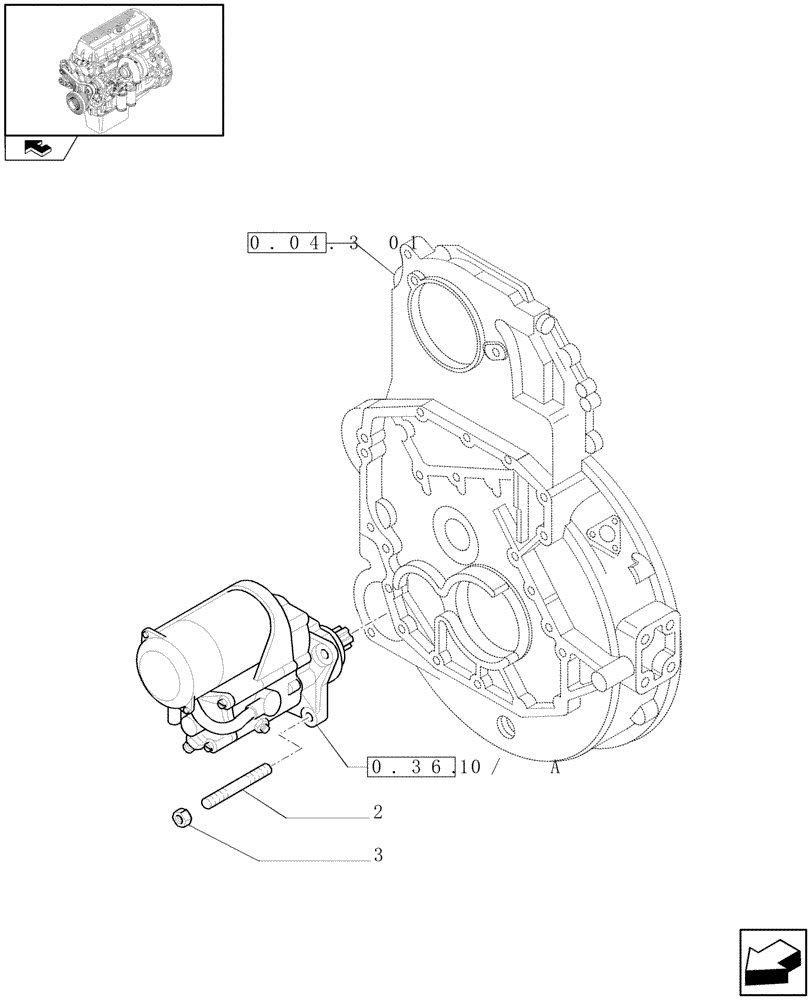 Схема запчастей Case IH F3AE0684P E909 - (0.36.0) - STARTER MOTOR (99488641) 