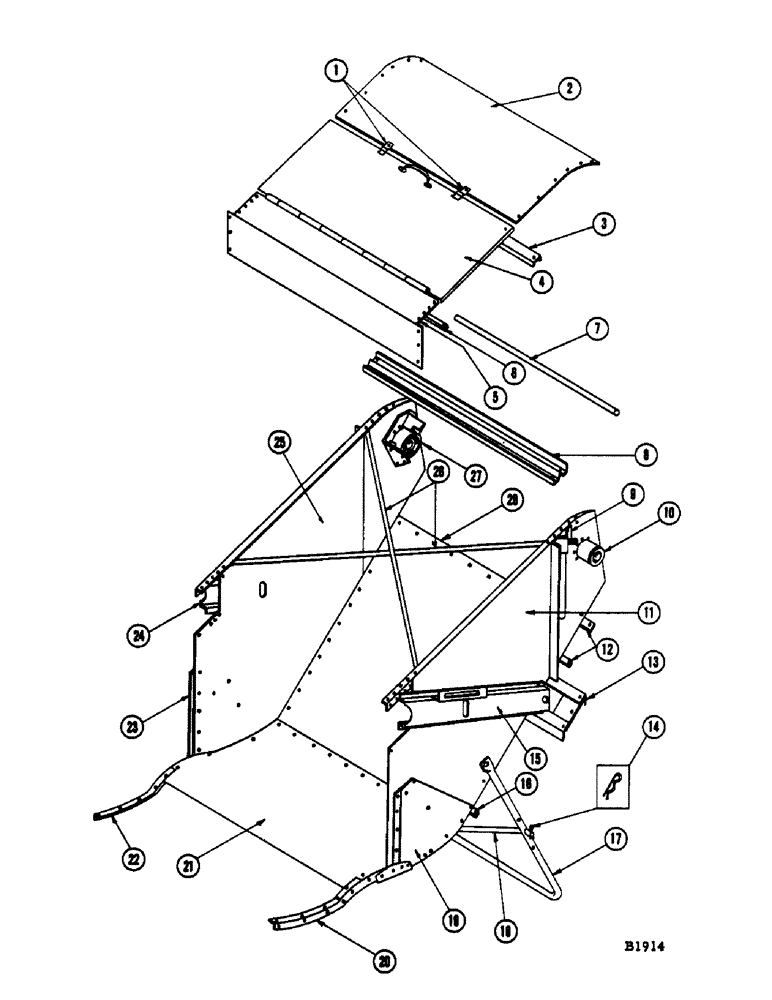 Схема запчастей Case IH 1060 - (092) - FEEDER SPOUT, STANDARD HEADER (60) - PRODUCT FEEDING