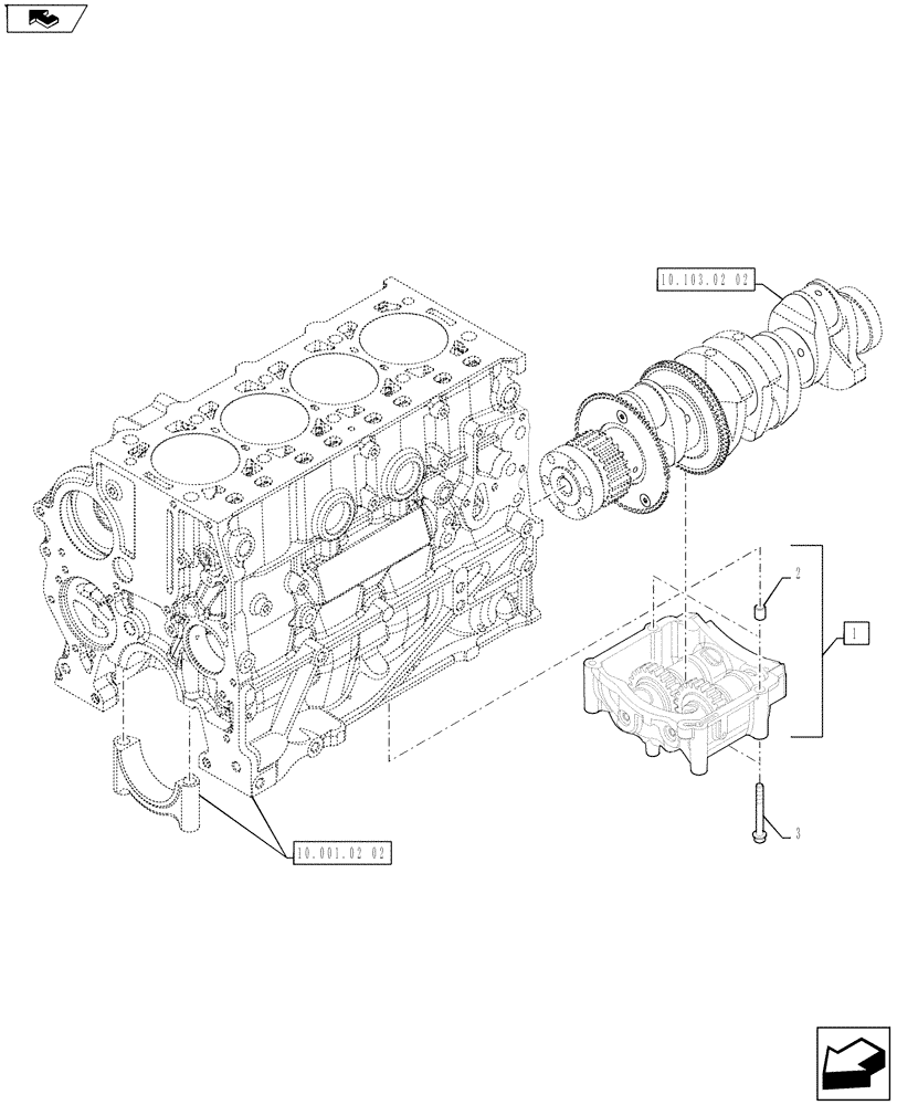 Схема запчастей Case IH FARMALL 75A - (10.110.02[02]) - BALANCER (10) - ENGINE