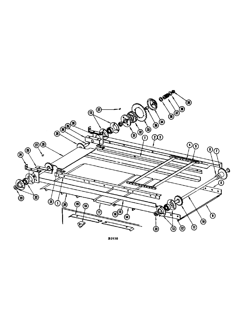 Схема запчастей Case IH 1060 - (142) - CONVEYOR RAKE AND DRIVE, BEFORE SERIAL NUMBER 8334601 (66) - THRESHING