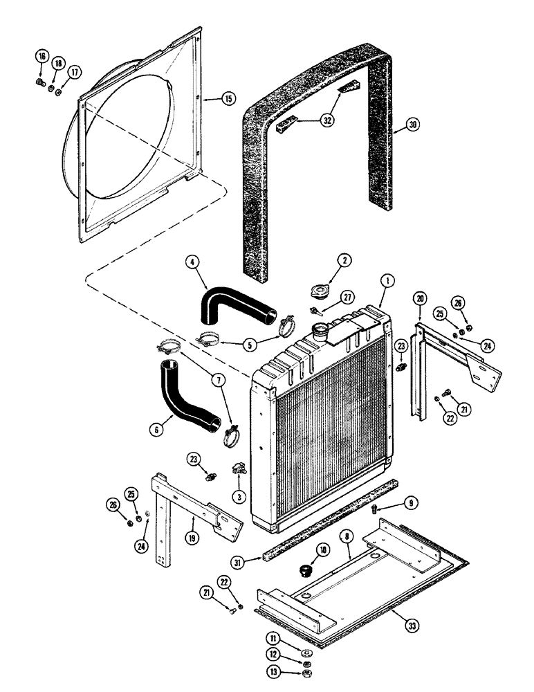 Схема запчастей Case IH 2590 - (2-02) - RADIATOR AND ATTACHING PARTS, 504BDT, DIESEL ENGINE (02) - ENGINE