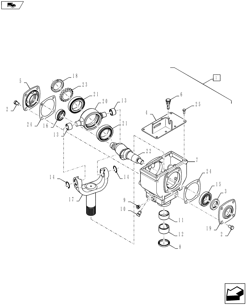 Схема запчастей Case IH 3020-35 - (58.110.05[03]) - WOBBLE BOX (58) - ATTACHMENTS/HEADERS