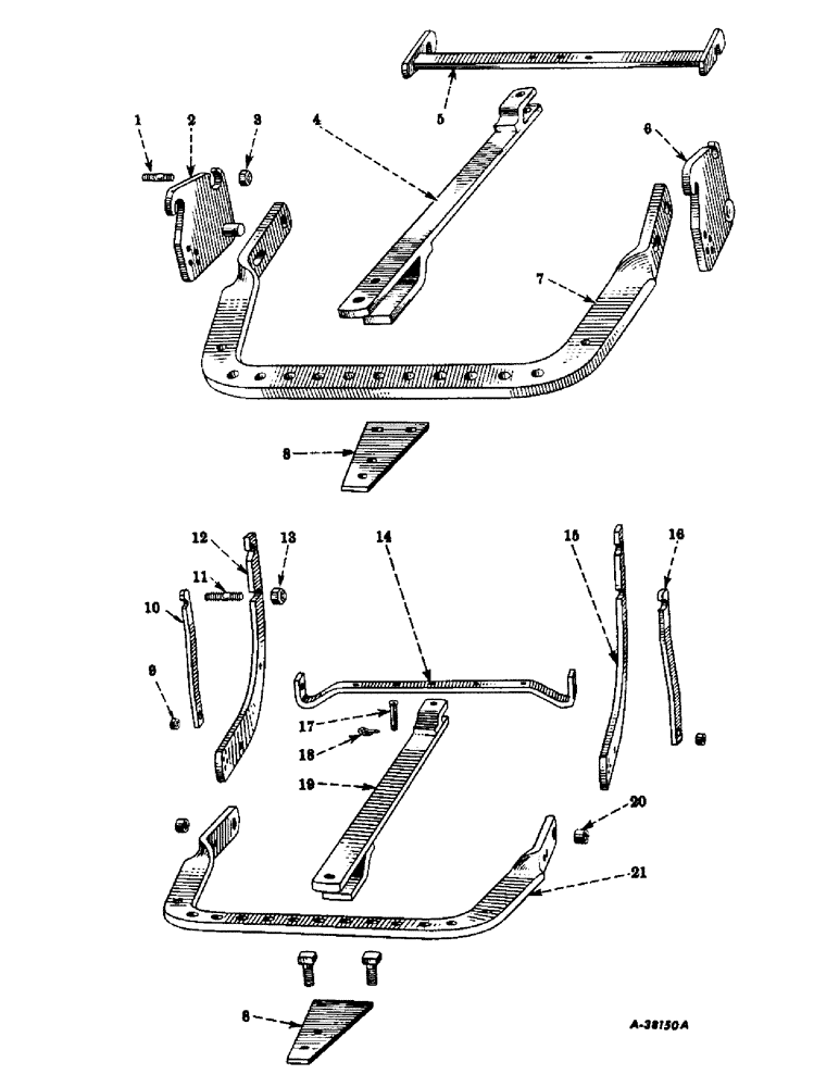 Схема запчастей Case IH SUPER AV - (210) - CHASSIS, FIXED DRAWBARS, NOT USED ON TRACTORS WITH FAST-HITCH (12) - CHASSIS