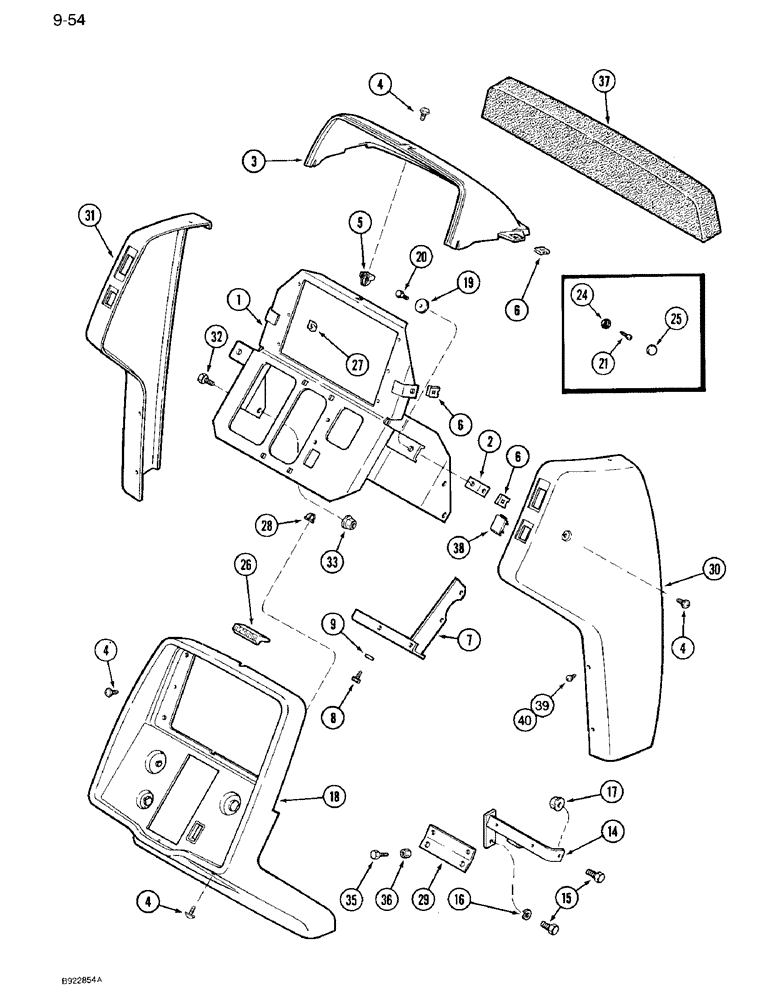 Схема запчастей Case IH 7120 - (9-054) - INSTRUMENT PANEL (09) - CHASSIS/ATTACHMENTS