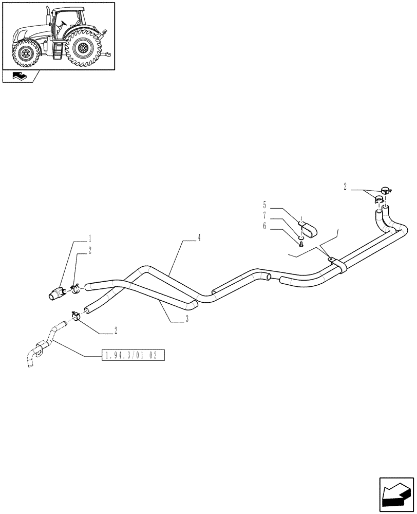 Схема запчастей Case IH PUMA 155 - (1.94.3/01[03]) - AIR CONDITIONING SYSTEM PIPES (10) - OPERATORS PLATFORM/CAB