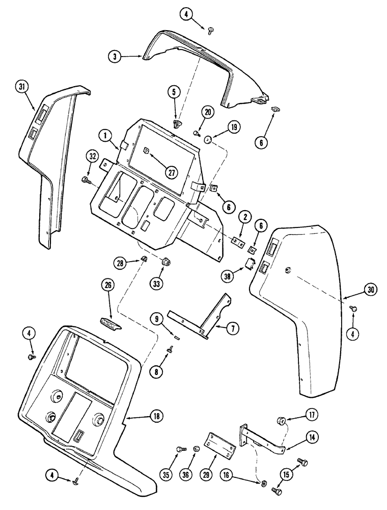 Схема запчастей Case IH 7240 - (9-046) - INSTRUMENT PANEL (09) - CHASSIS/ATTACHMENTS