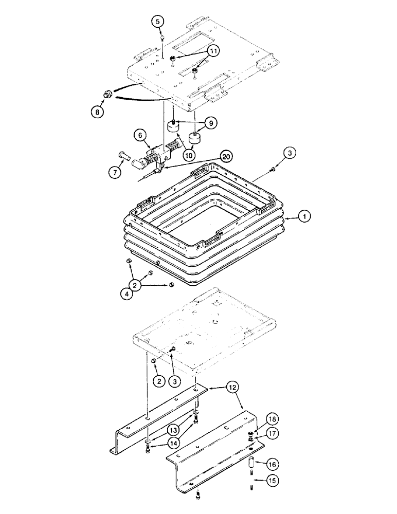 Схема запчастей Case IH 8930 - (9-064) - DELUXE AIR SUSPENSION SEAT, BOOT AND MOUNTS (09) - CHASSIS/ATTACHMENTS