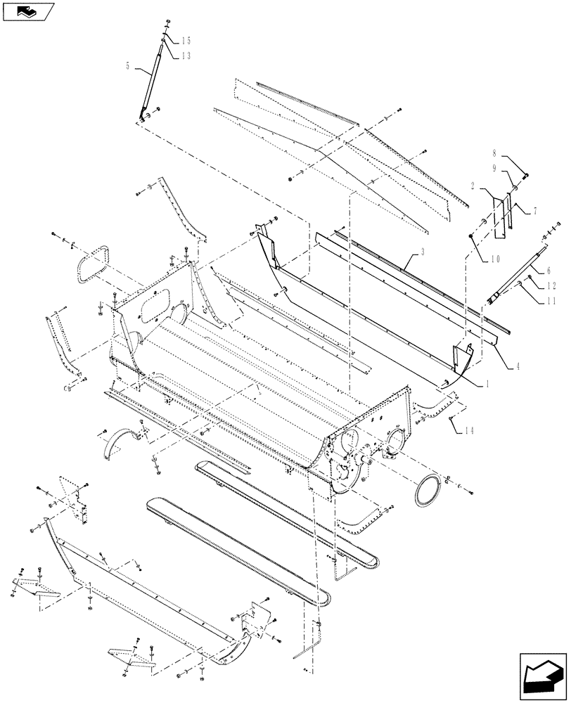 Схема запчастей Case IH 7230 - (74.140.14[03]) - SELF-LEVELING AUGER HOUSING, REAR SEALS (74) - CLEANING