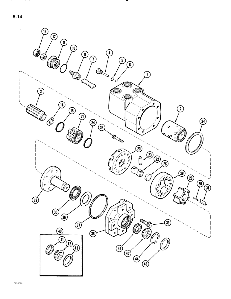 Схема запчастей Case IH 2096 - (5-014) - HYDROSTATIC STEERING PUMP, TRW, TWO WHEEL DRIVE TRACTORS (05) - STEERING