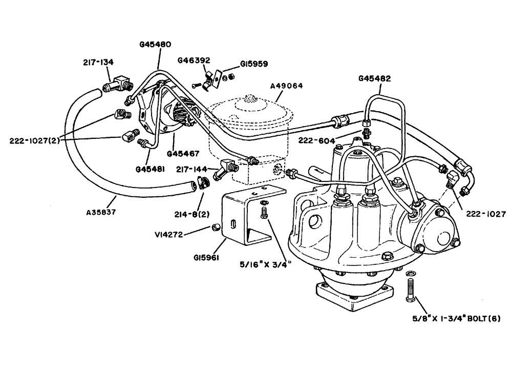 Схема запчастей Case IH 630 - (103) - POWER STEERING GENERAL PURPOSE TRACTOR #8191147 AND AFTER (05) - STEERING