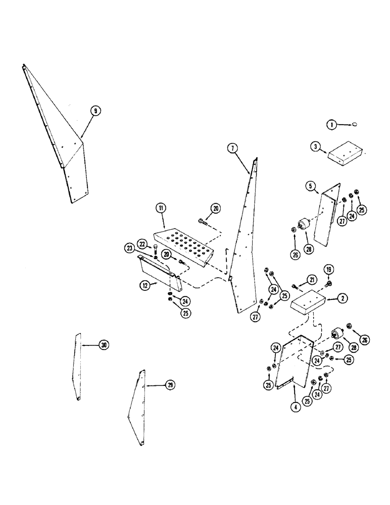 Схема запчастей Case IH 2470 - (434) - STEP, GUARD AND HAND RAIL, P.I.N. 8825666 AND AFTER (09) - CHASSIS/ATTACHMENTS