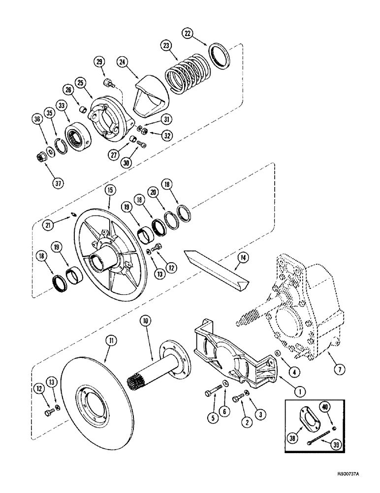 Схема запчастей Case IH 1680 - (9B-04) - ROTOR DRIVE PULLEY AND CAM, PRIOR TO P.I.N. JJC0028498 (14) - ROTOR, CONCANVES & SIEVE