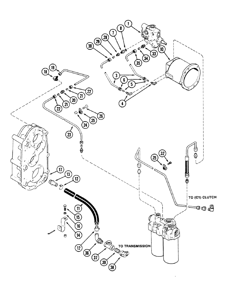 Схема запчастей Case IH 4694 - (8-282) - PTO HYDRAULICS AND LUBE TUBES (08) - HYDRAULICS