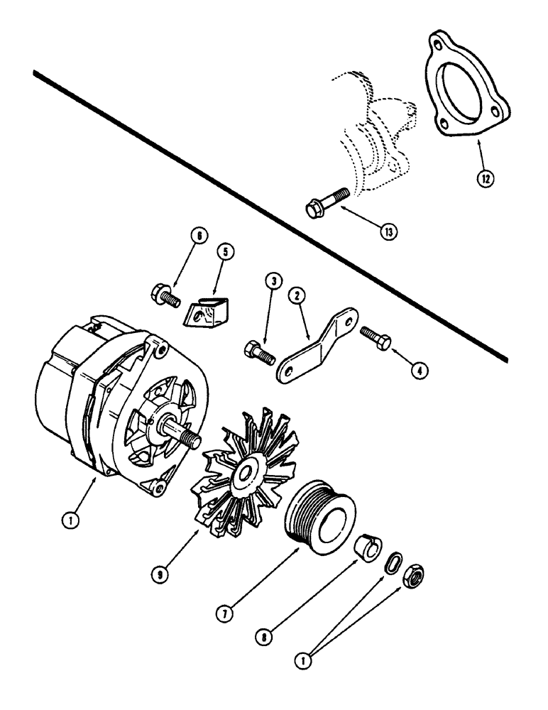 Схема запчастей Case IH 9130 - (04-42) - ALTERNATOR MOUNTING (04) - Drive Train