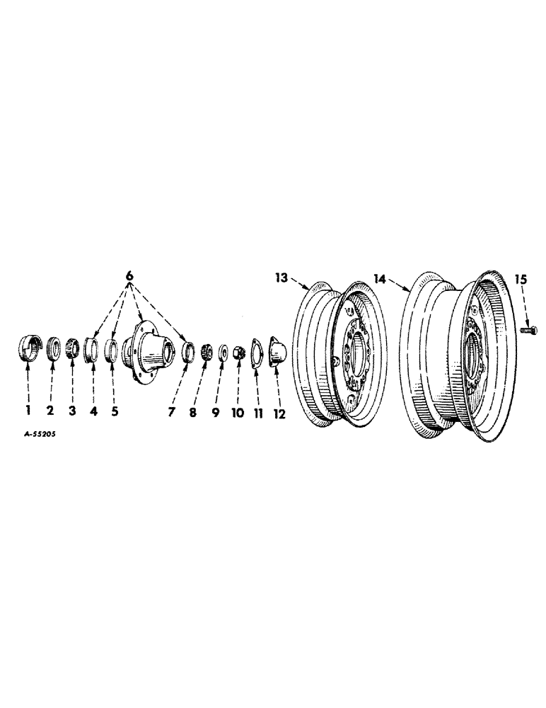 Схема запчастей Case IH 1256 - (L-02) - WHEELS AND WHEEL WEIGHTS, FRONT WHEELS Wheels & Wheel Weights