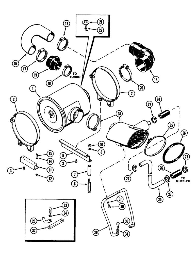 Схема запчастей Case IH 3294 - (2-010) - AIR INDUCTION SYSTEM, 504BDT DIESEL ENGINE (02) - ENGINE