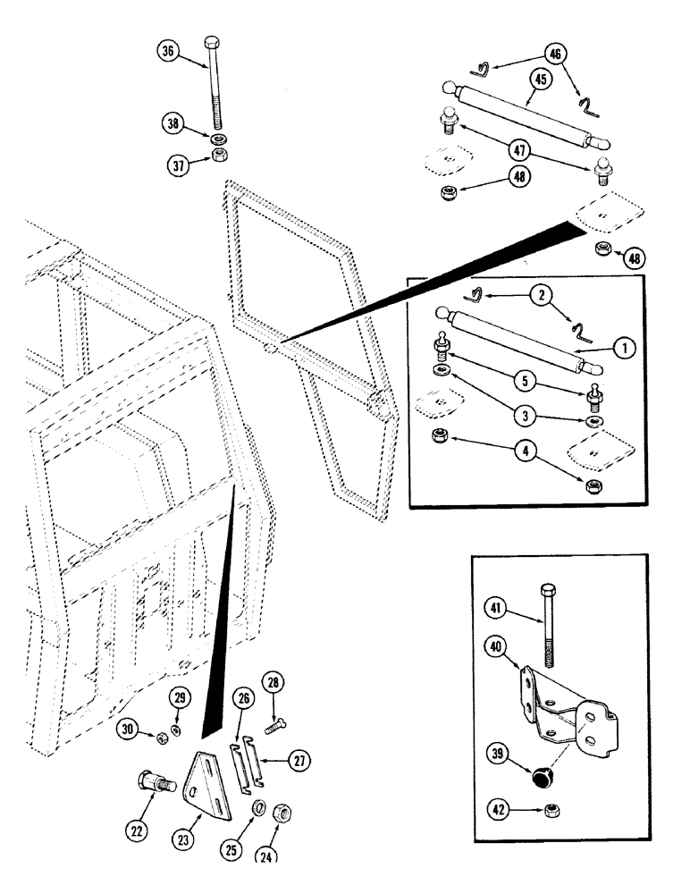 Схема запчастей Case IH 2594 - (9-108) - CAB, DOOR RETAINING PARTS (09) - CHASSIS/ATTACHMENTS