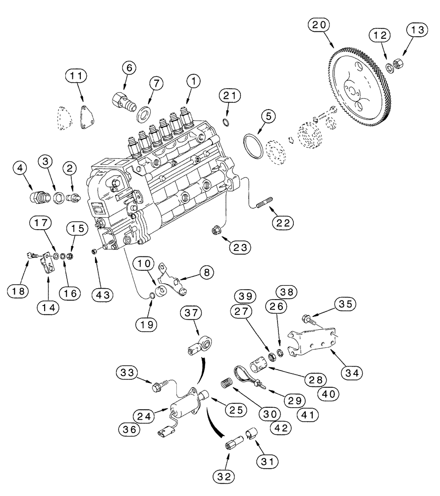 Схема запчастей Case IH 7210 - (3-012) - FUEL INJECTION PUMP AND DRIVE, 6T-830 ENGINE, 7210 TRACTORS ONLY (03) - FUEL SYSTEM