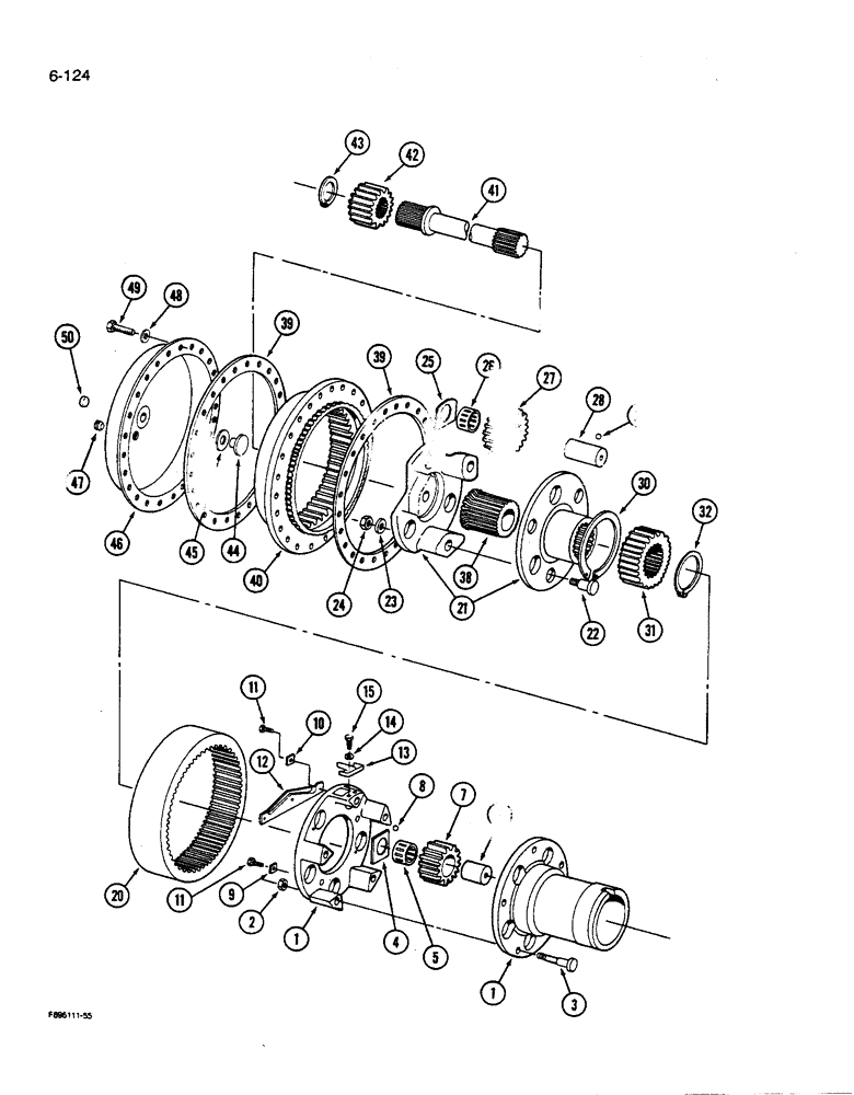 Схема запчастей Case IH 9270 - (6-124) - TRACTION CONTROL AXLE ASSEMBLY WHEEL HUB PLANETARY (06) - POWER TRAIN