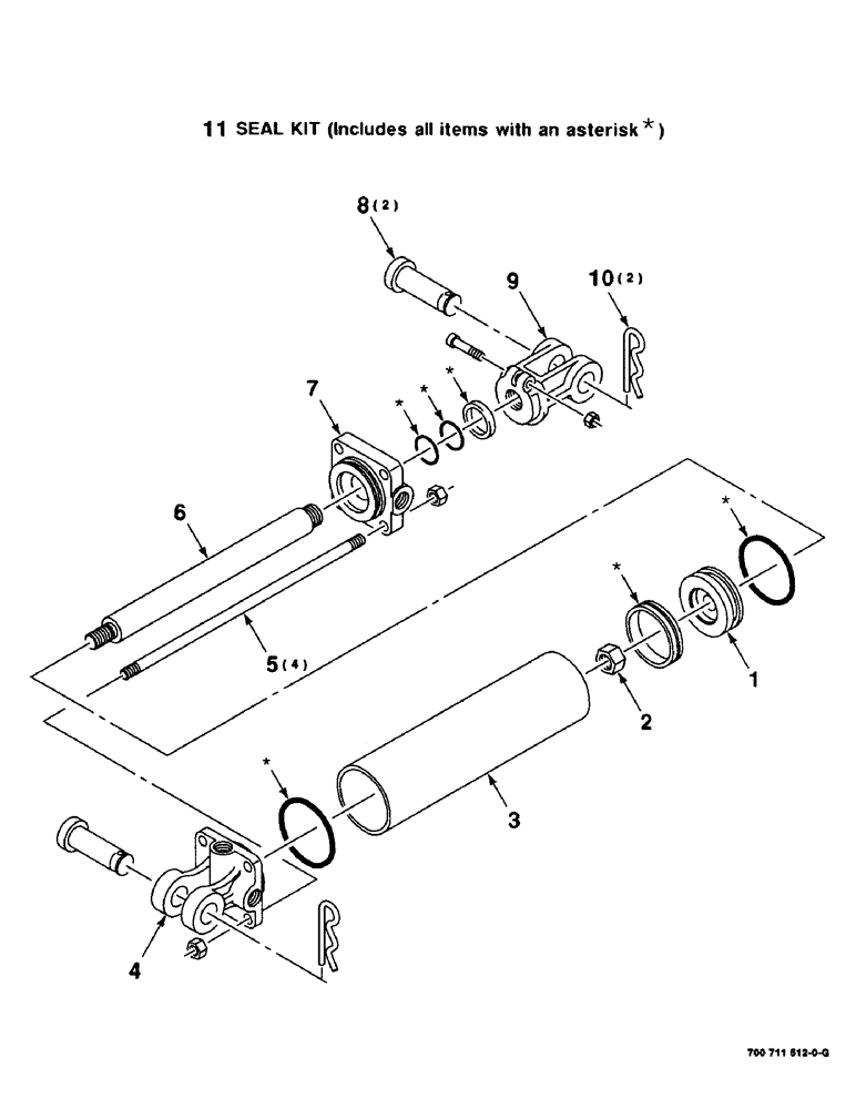 Схема запчастей Case IH 8575 - (8-10) - HYDRAULIC CYLINDER ASSEMBLY, DENSITY CONTROL, 700711512 HYDRAULIC CYLINDER COMPLETE (07) - HYDRAULICS