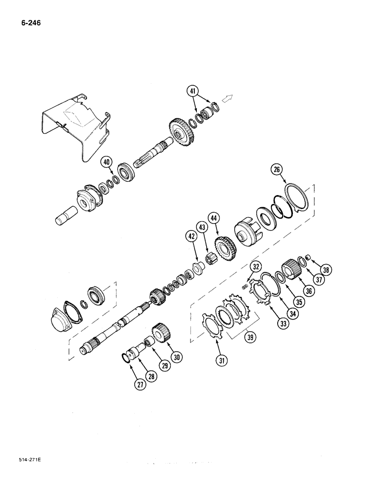 Схема запчастей Case IH 385 - (6-246) - INDEPENDENT POWER TAKE OFF, SINGLE SPEED (CONTD) (06) - POWER TRAIN