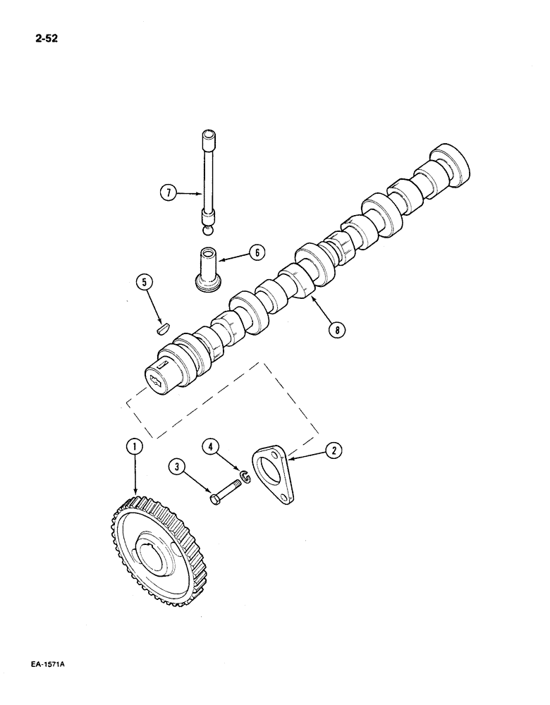 Схема запчастей Case IH 585 - (2-52) - CAMSHAFT AND RELATED PARTS (02) - ENGINE