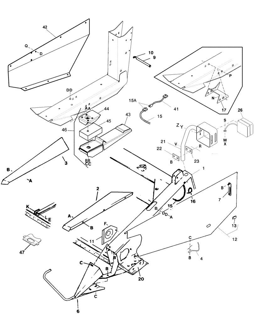 Схема запчастей Case IH 2042 - (09-01) - MAIN FRAME 