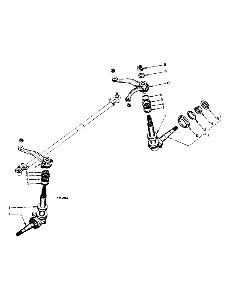 Схема запчастей Case IH 444 - (6-20) - POWER STEERING AND FRONT AXLE ATTACHMENT, STEERING KNUCKLES AND TIE RODS (05) - STEERING