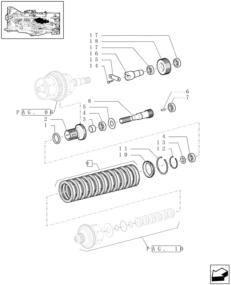 Схема запчастей Case IH PUMA 210 - (1.32.1[09]) - CENTRAL REDUCTION GEARS (03) - TRANSMISSION