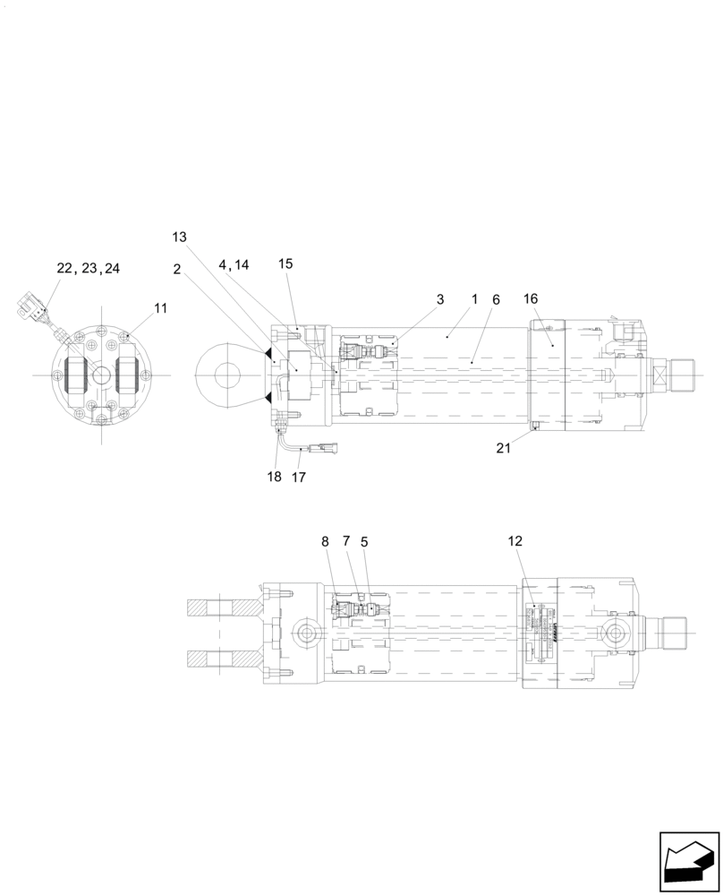 Схема запчастей Case IH A8800 - (41.416.AN[03]) - HYDRAULIC CYLINDER (STEERING) - WITH SENSOR (41) - STEERING